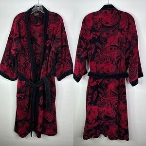 Vintage Elan Red Paisley Cotton Men's Robe